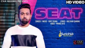 Seat Lyrics - Gupz Sehra