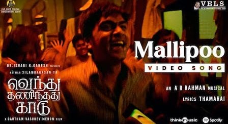 Mallipoo Lyrics VTK | Madhushree
