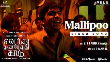 Mallipoo Lyrics VTK | Madhushree